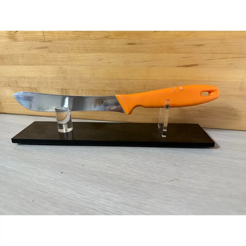 Vintage Fiskars Stainless Steel Pioneer Knife Orange Handle Finland